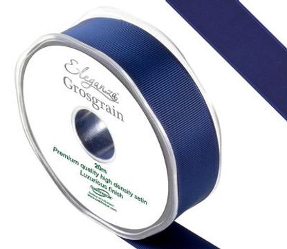 Eleganza Premium Grosgrain Ribbon 25mm x 20m Midnight Blue No.19 - Ribbons